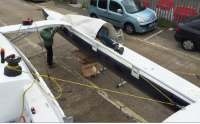 Fitting the nets - note the lines to winch into place