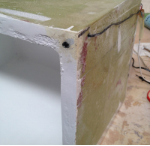Gluing the reed switch in place into the box
