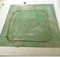 Cover placed over bowl with packaging tape 'wall'. About to surface level.