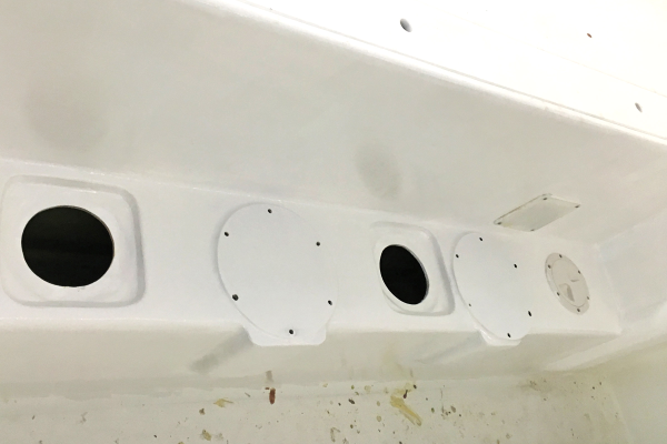 FR4 discs epoxied into place and painted.